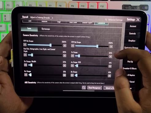 PUBG Mobile iPad Gyro Sensitivity Setting