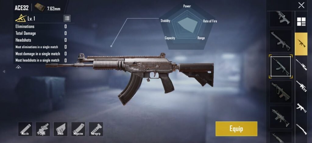 ACE32 –Best AR Guns PUBG Mobile