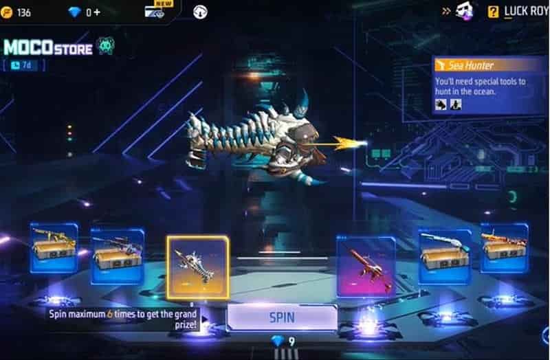 Sea Hunter Crossbow skins in Free Fire.