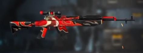 SKS Skins in Free Fire Red Samurai