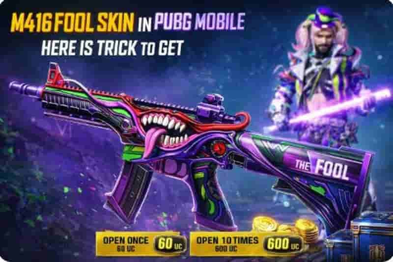 Free M416 Fool Skin In PUBG Mobile
