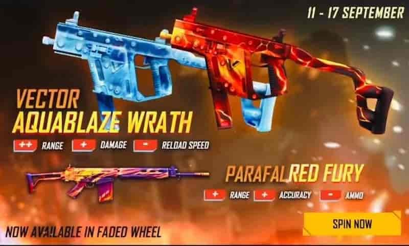 Free Fire Best Skins Of Vector Aquablaze Wrath